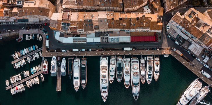 St Tropez Aerial Old Port Motor Yachts